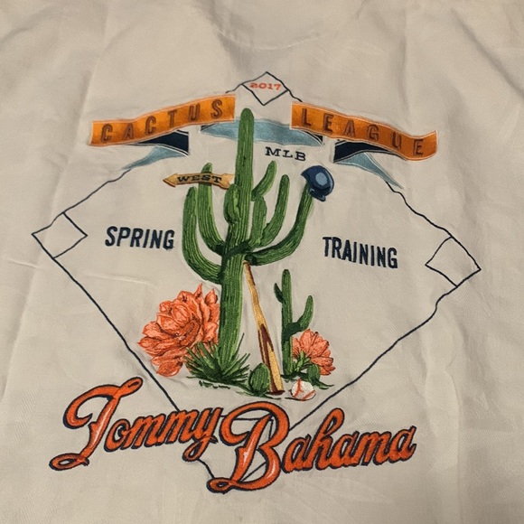 Tommy bahama baseball button down silk shirt - Picture 4 of 4